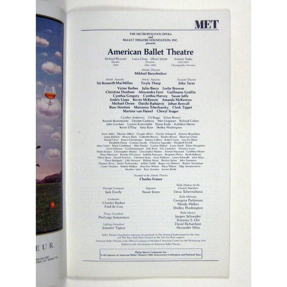 Metropolitan Opera Stagebill 1989 Don Quixote Lily Stewart Christopher Mattox - Picture 4 of 7